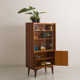 Teak sideboard consisting of a showcase with shelves and a double door