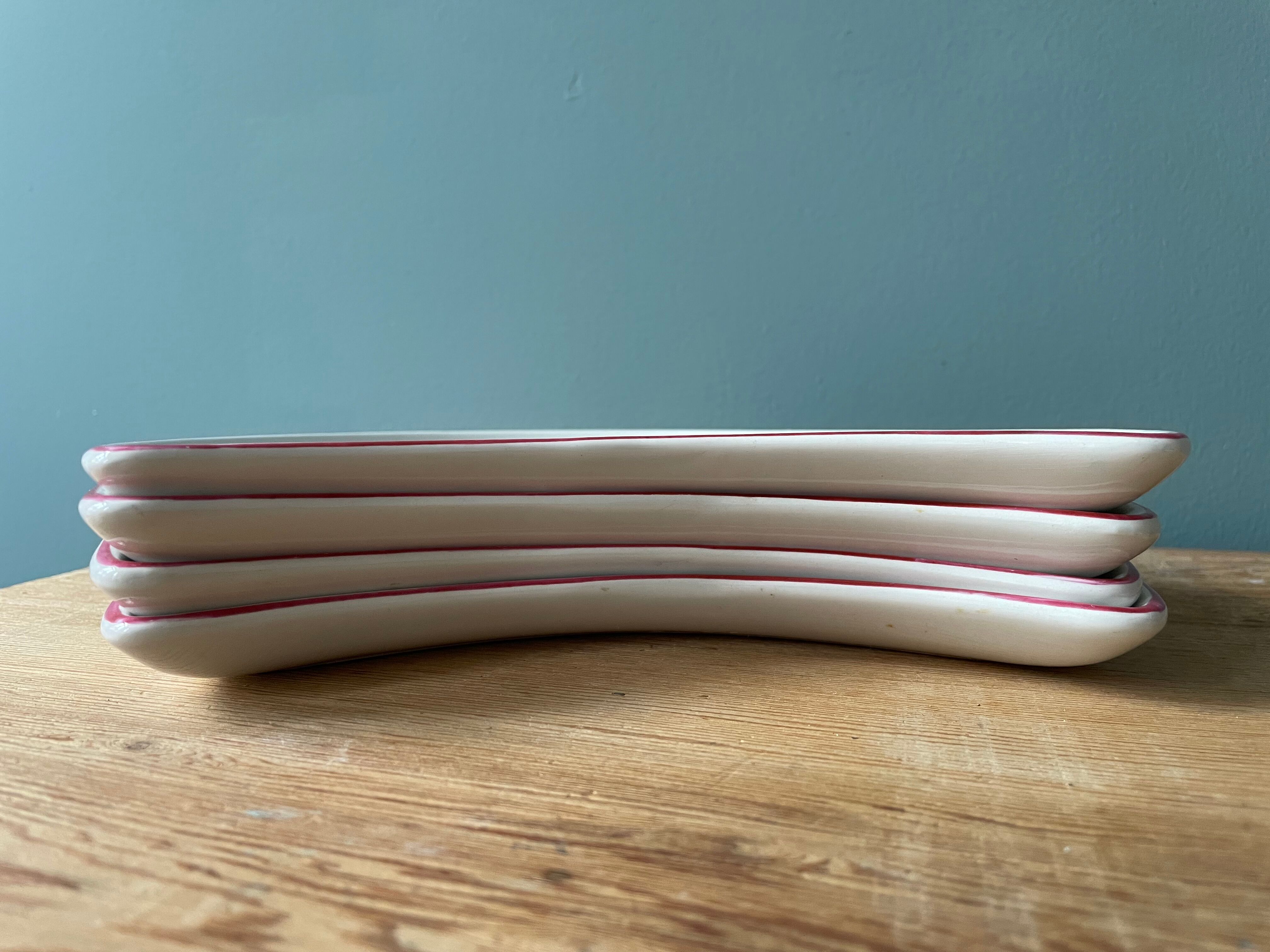 4 vintage half-moon cups in Lunéville earthenware