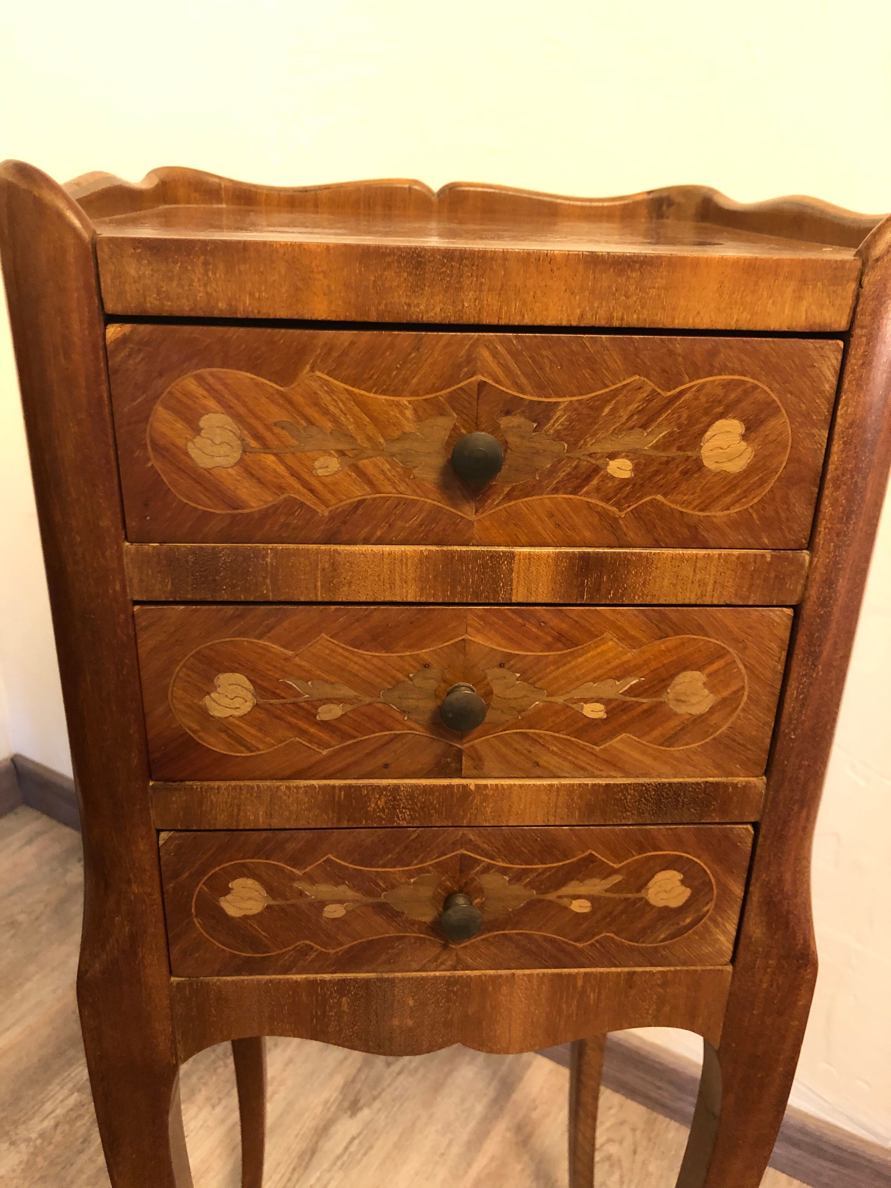 Pair of bedsides Louis XV rosewood marquetry