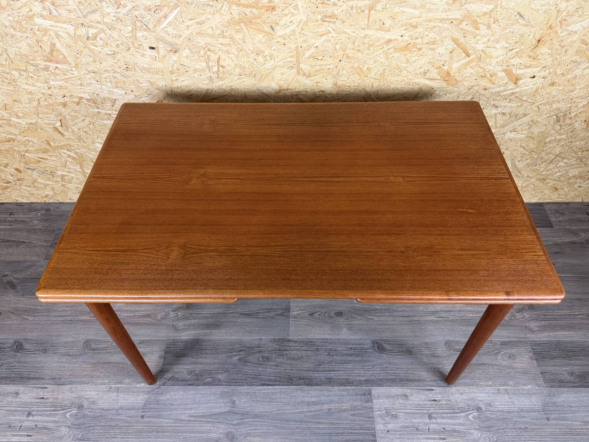 1960s 1970s Teak Extendable Dining Table Made in Denmark Danish Design