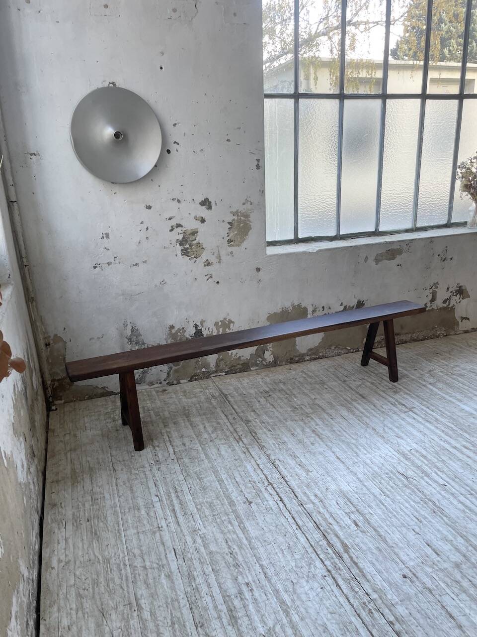 Solid oak bench 230 cm