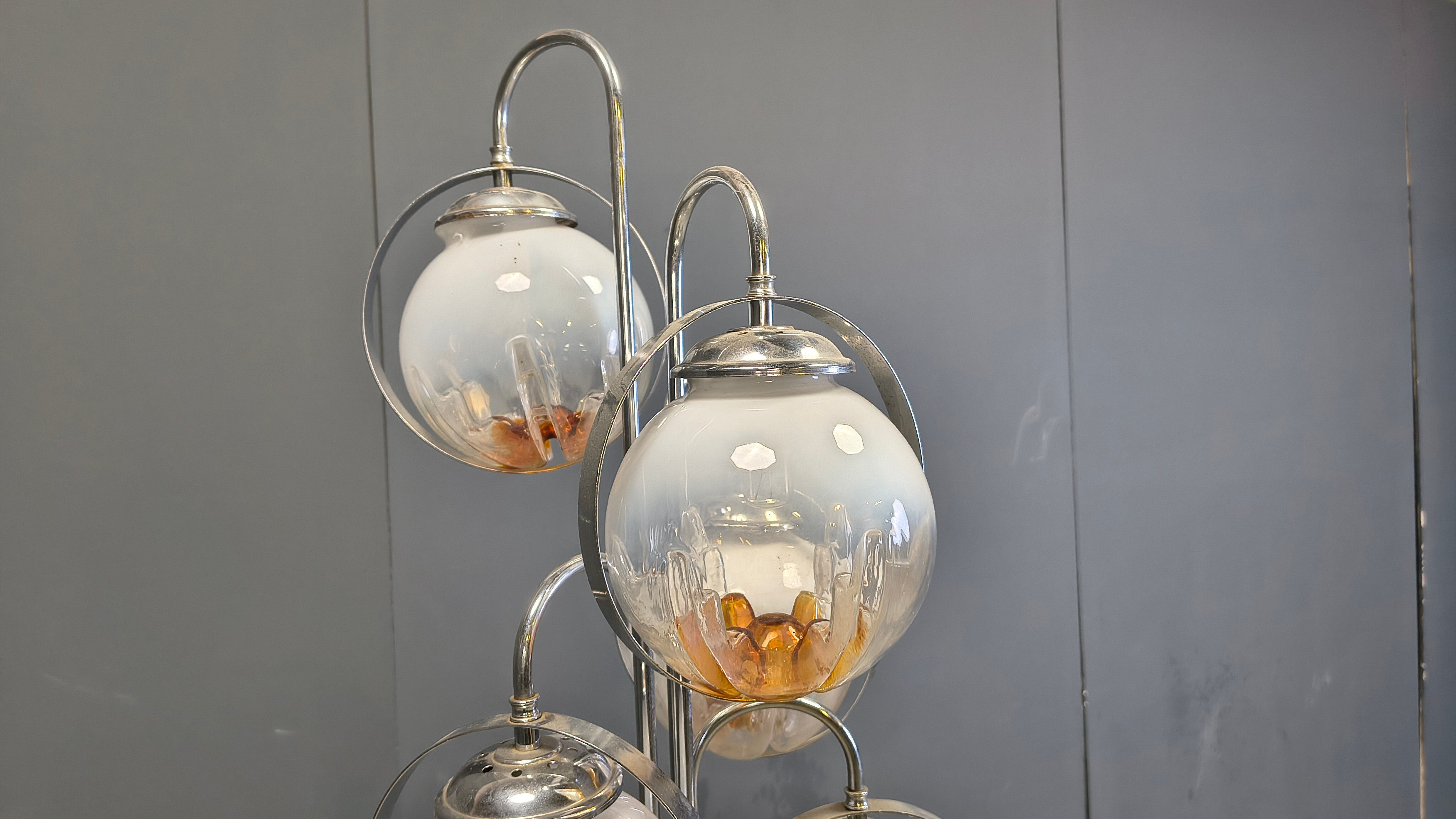 Vintage Murano glass floor lamp by Mazzega, 1970s