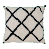 Coussin berbère laine noir et blanc