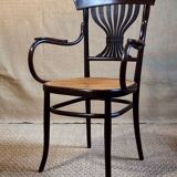 Fischel Jugendstil bistro armchair in curved wood, Thonet period