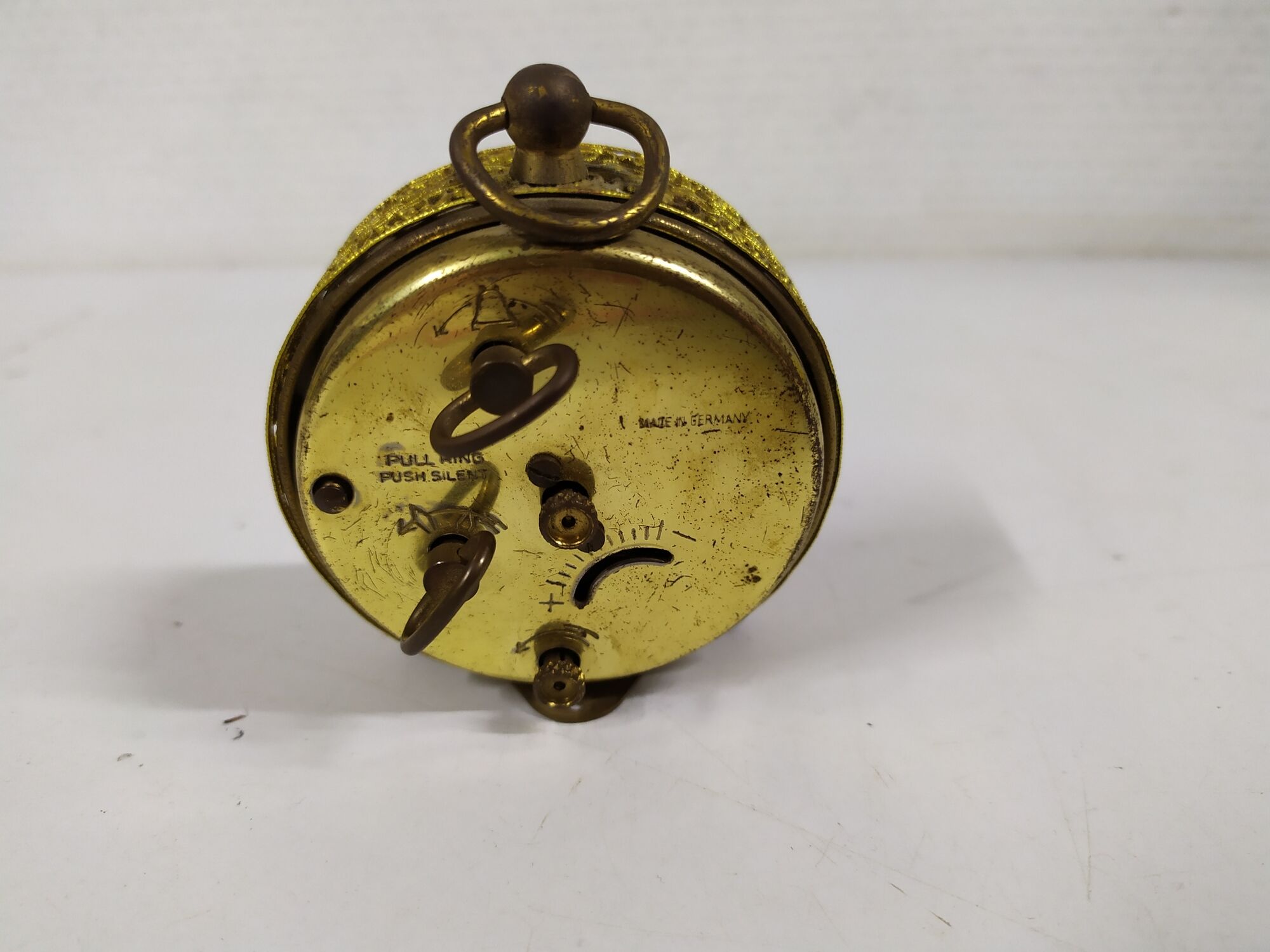 beautiful little golden mechanical alarm clock - vintage - TALGO - works