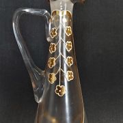 Enamelled glass ewer decanter gold decoration numbered early twentieth art nouveau