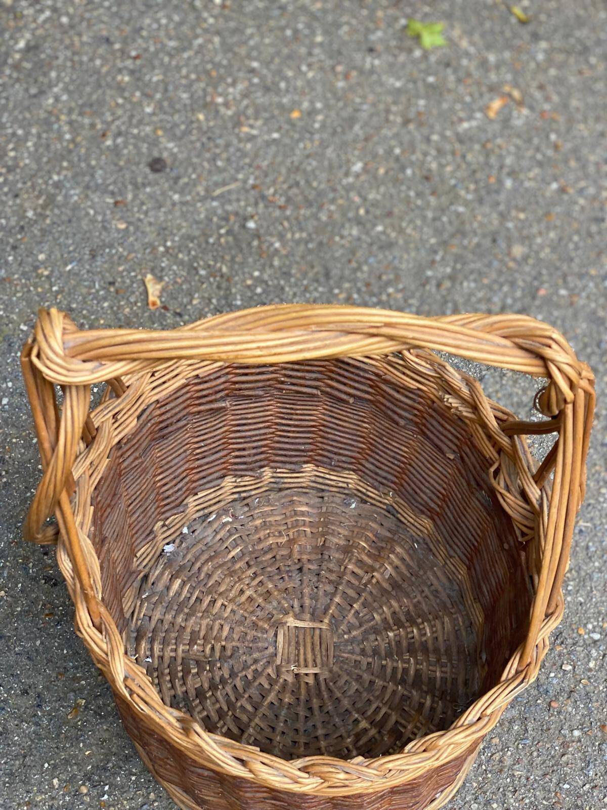 Vintage rattan and wicker basket