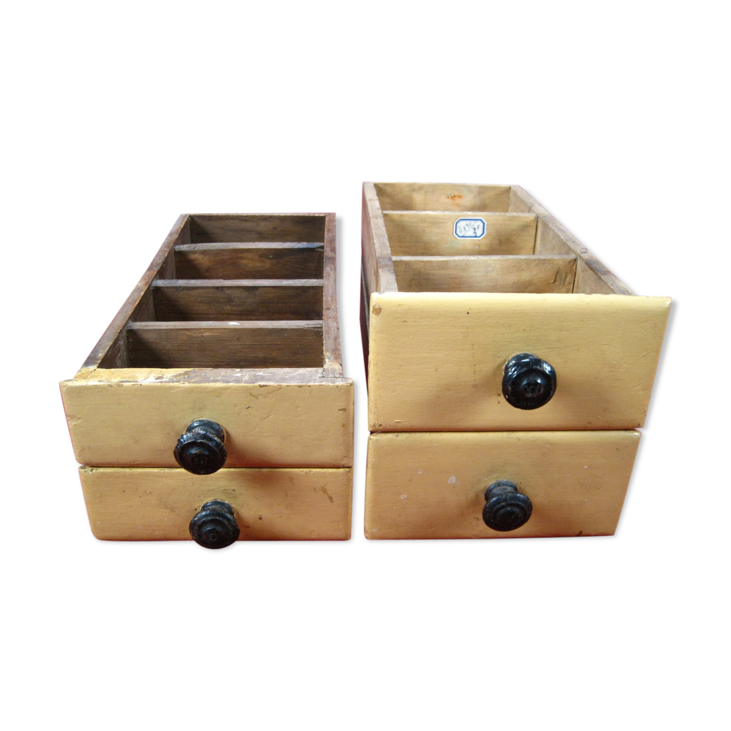 Lot of 4 vintage wooden drawers for craft furniture Rangement Workshop - Garage - Lot No.4