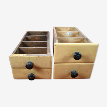 Lot of 4 vintage wooden drawers for craft furniture Rangement Workshop - Garage - Lot No.4