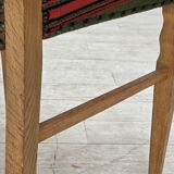 1970s, set of 2 Danish dining chairs, furniture wool, solid oak wood.