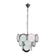 Disc white Murano glass chandelier by Vistosi