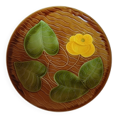 Rare large Majolica plate Water Lily – Sarreguemines Vintage
