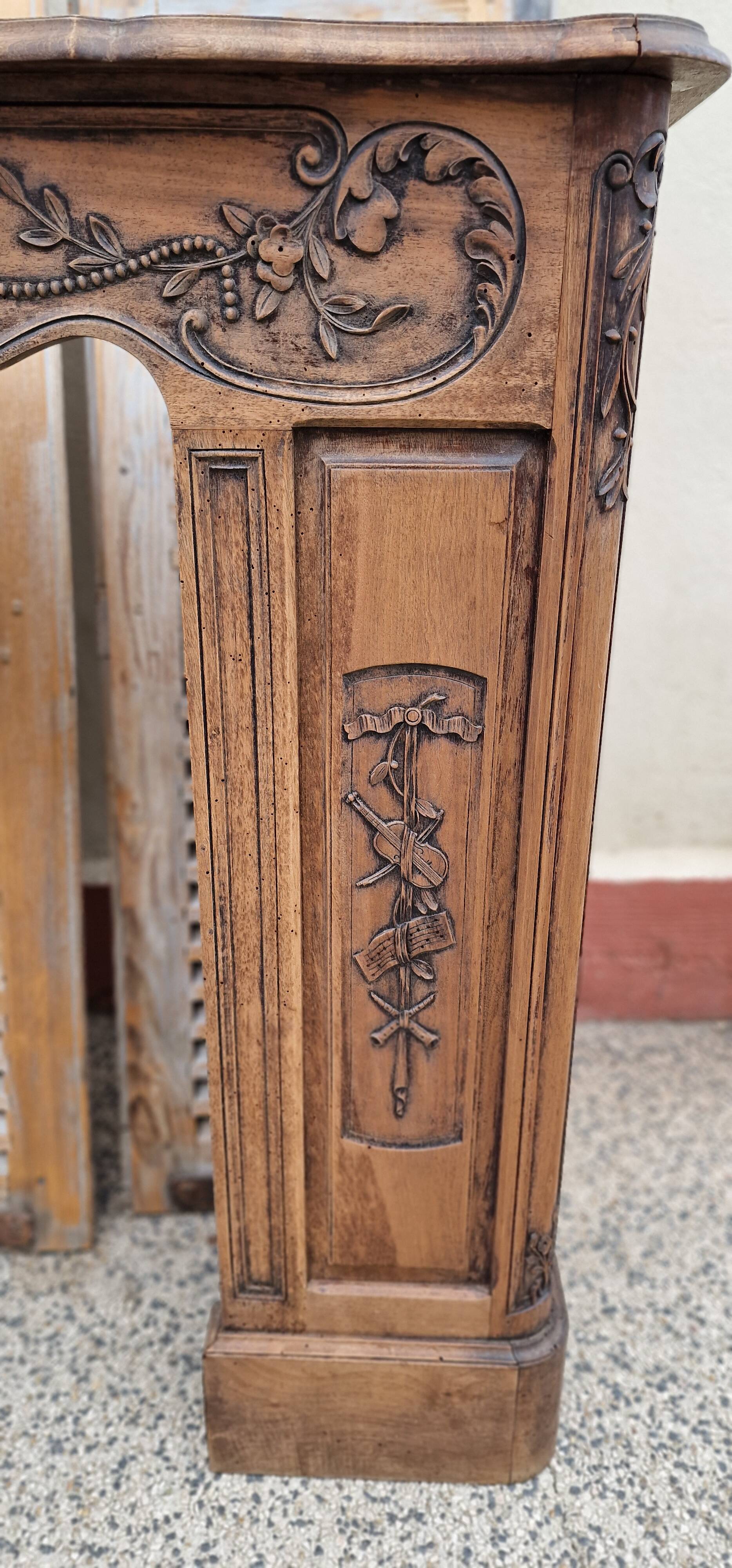 19th century wooden fireplace