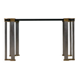 Vintage bronze and glass small coffee table by Peter Ghyczy, Germany 1970s