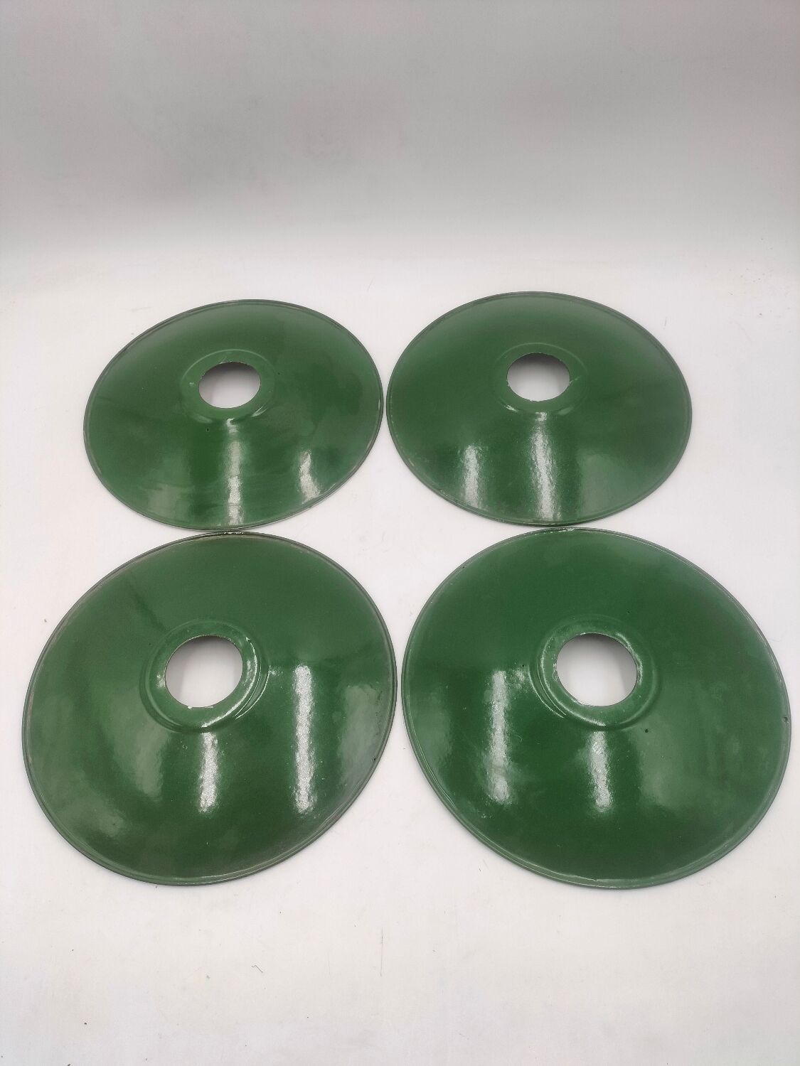 4 enameled sheet metal lampshades