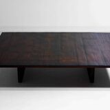 Large bamboo & wengé coffee table by Axel Vervoordt, 1980s