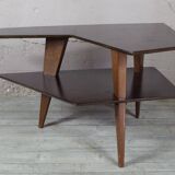 Table basse vintage pied compas forme libre (aile d'avion)