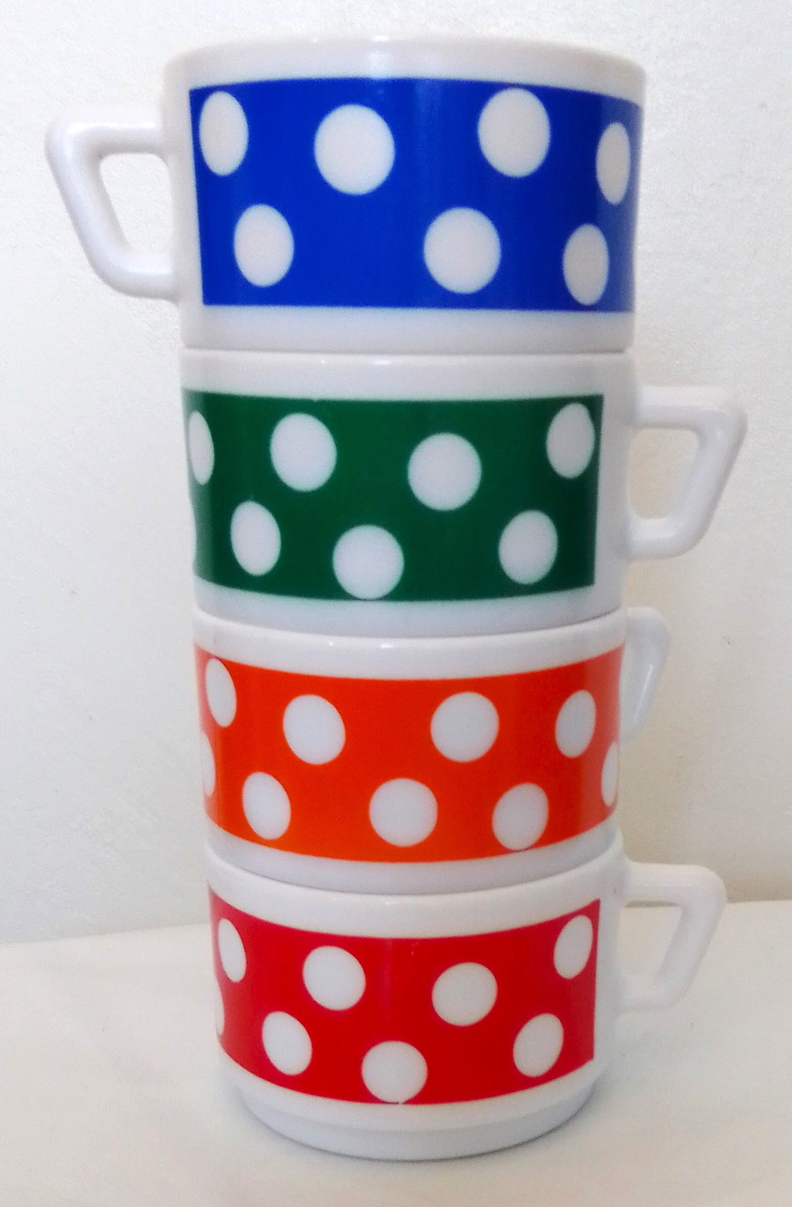 Lot de 4 tasses à café à pois Arcopal