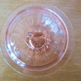 Set of 8 pink flared glasses and carafe