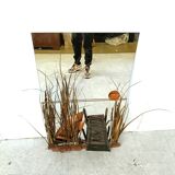 Sculpted copper mirror by Daniel D'haeseleer, 1970s