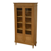 Raw oak display cabinet 1950s