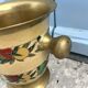 French Brass Cloisonné Style Champagne Bucket with Hand-Painted Fruit