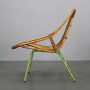 Rare pair of Alan Fuchs for ULUV rattan lounge chairs, Czechoslovakia, 1960s