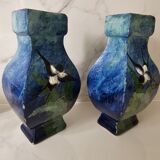 Pair of slip vases