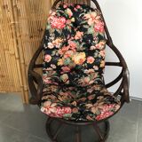 Swivel rattan armchair