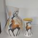 Pichet and glass Vallauris – Jacques Fonck – deer decoration