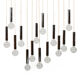 Danish 15 Chromed Spots Chandelier 1960s