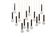 Danish 15 Chromed Spots Chandelier 1960s