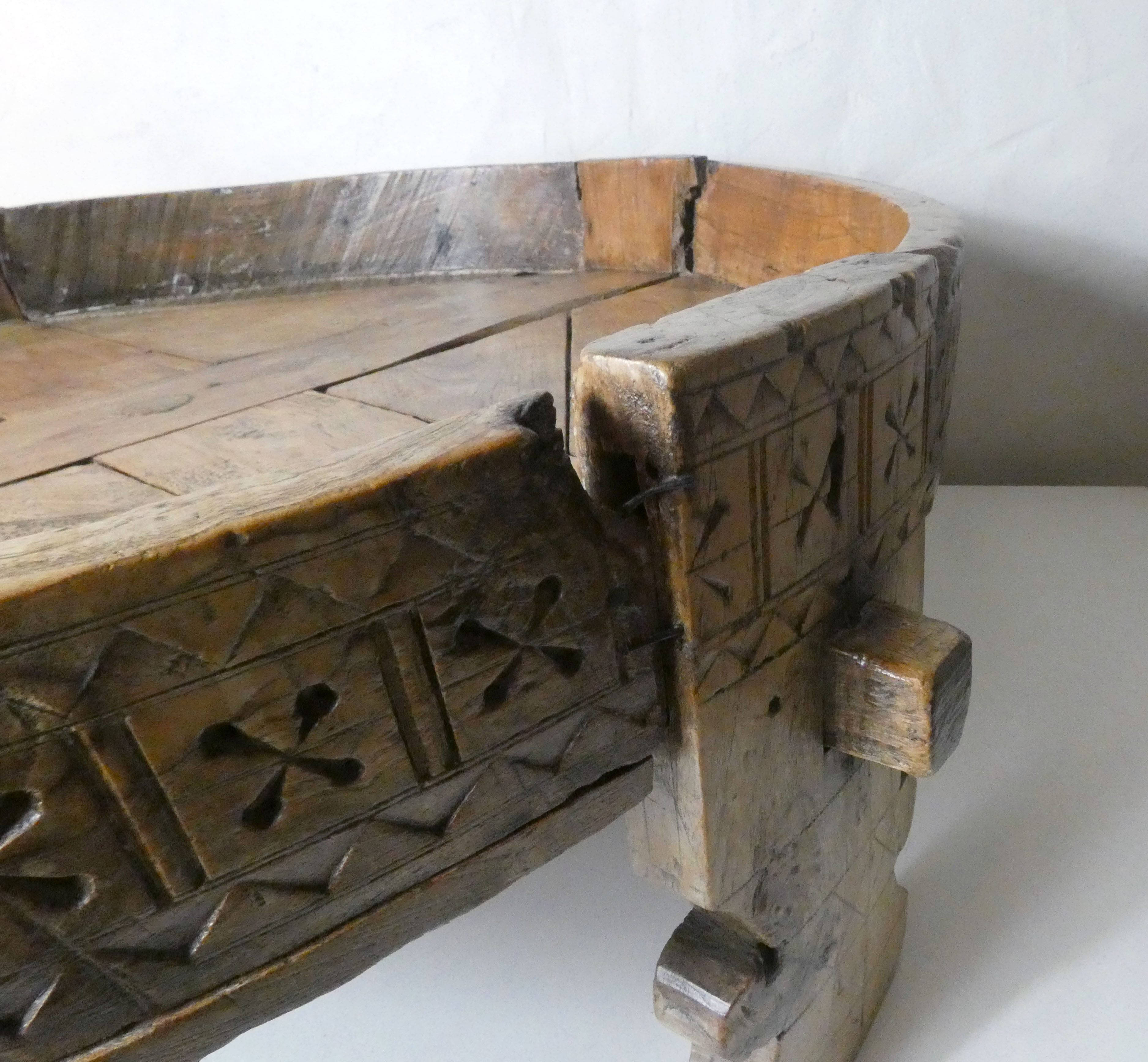 Indian coffee table chakki late 19th