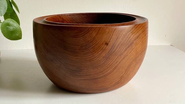 VINTAGE Solid Teak Salad Bowl