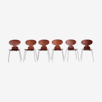 6 chaises fourmis par Arne Jacobsen pour Fritz Hansen
