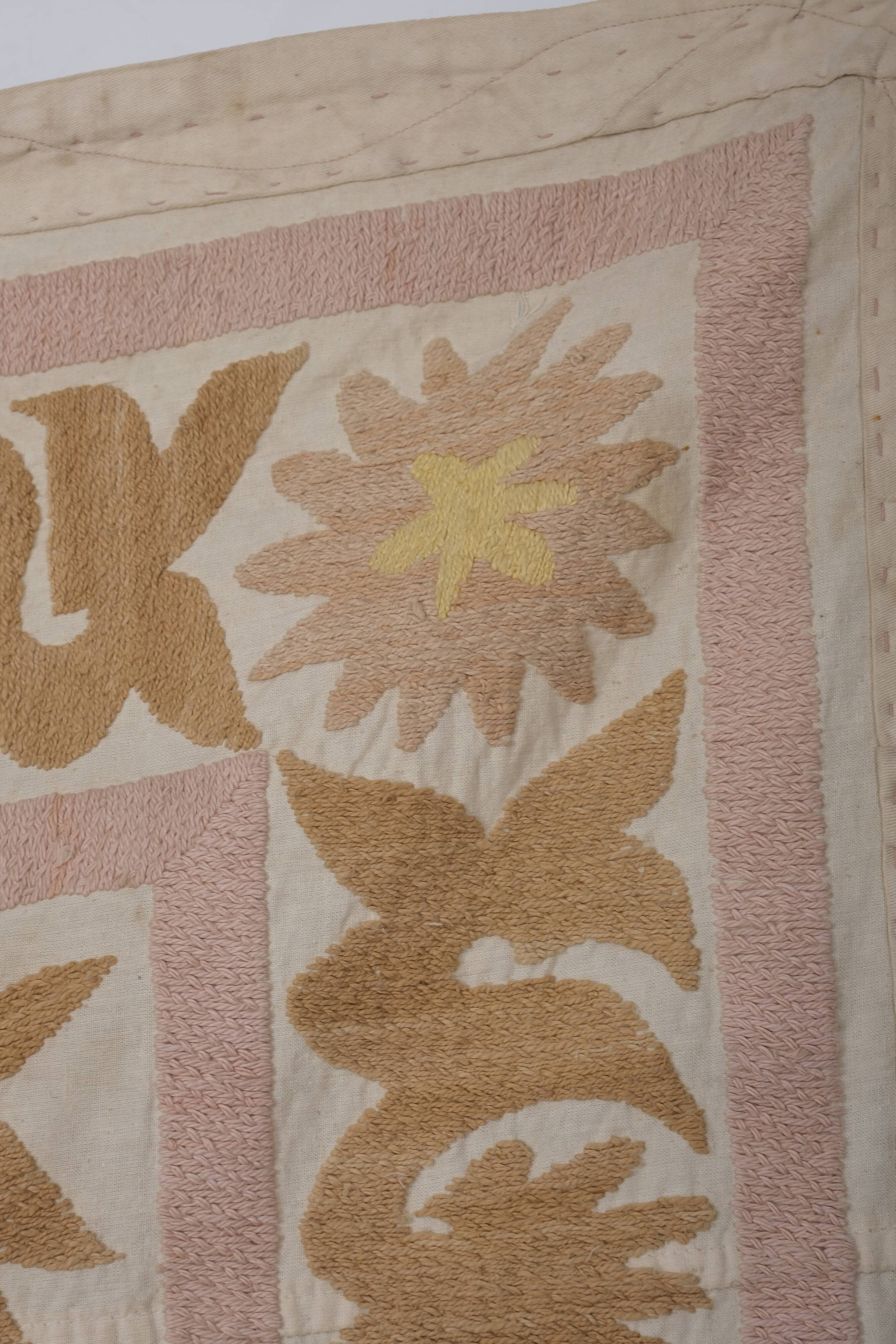 Hand knotted rug, vintage turkish rug 124x124 cm