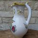 Ancien vase en terre cuite décor bouquet de fleur fait main