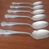 Set of 6 silver metal spoons
