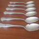 Set of 6 silver metal spoons