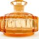 Art déco decanter, orange crystal, Poland, 1930s
