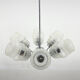 Mid-century glass & chrome chandelier, 1970's