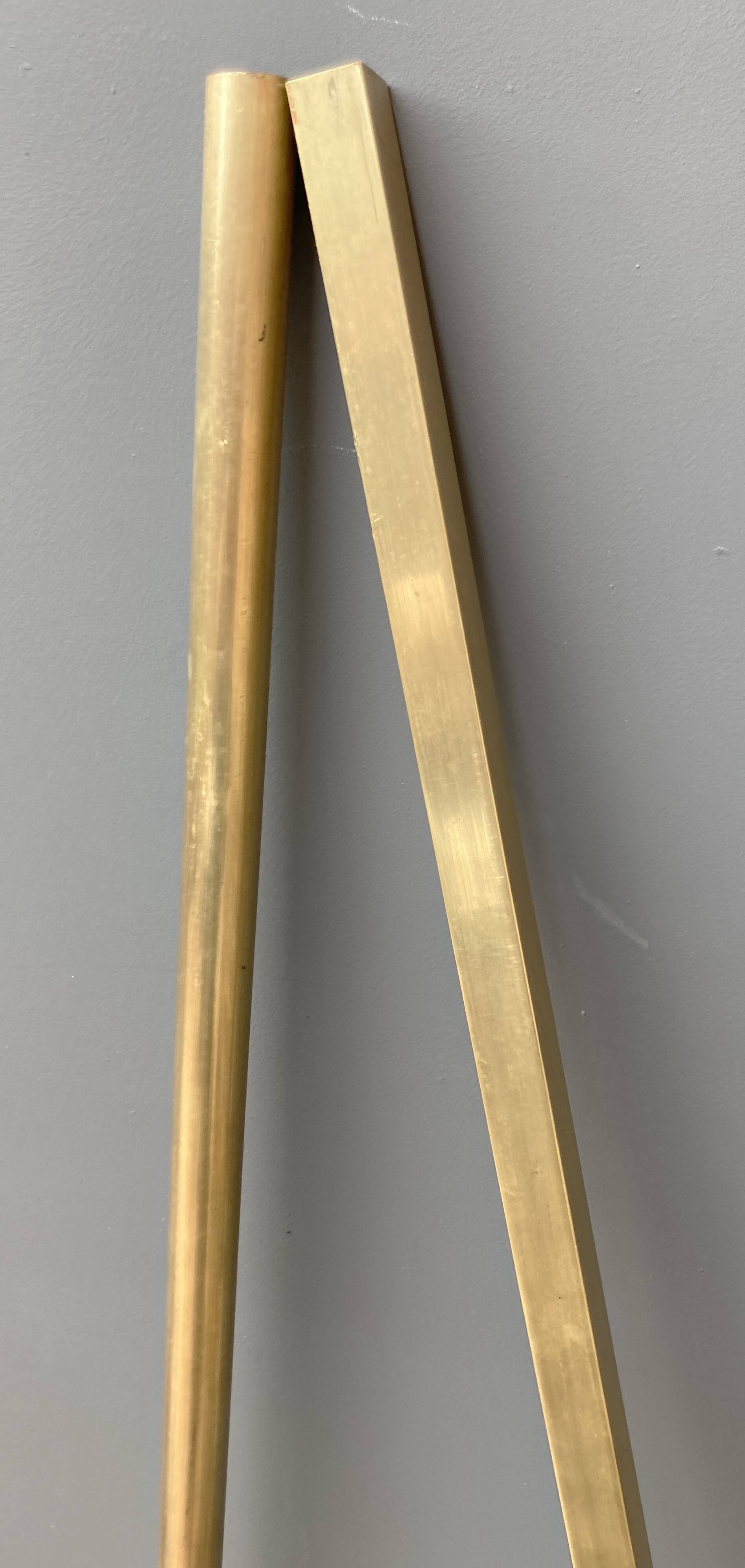 Art-deco wall-mounted coat rack in brass