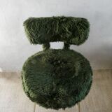 Chair and tripod stool "moumoute" by Pelfran, around 1970.