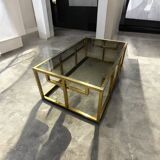 Tables laiton et verre Jean Lefevre