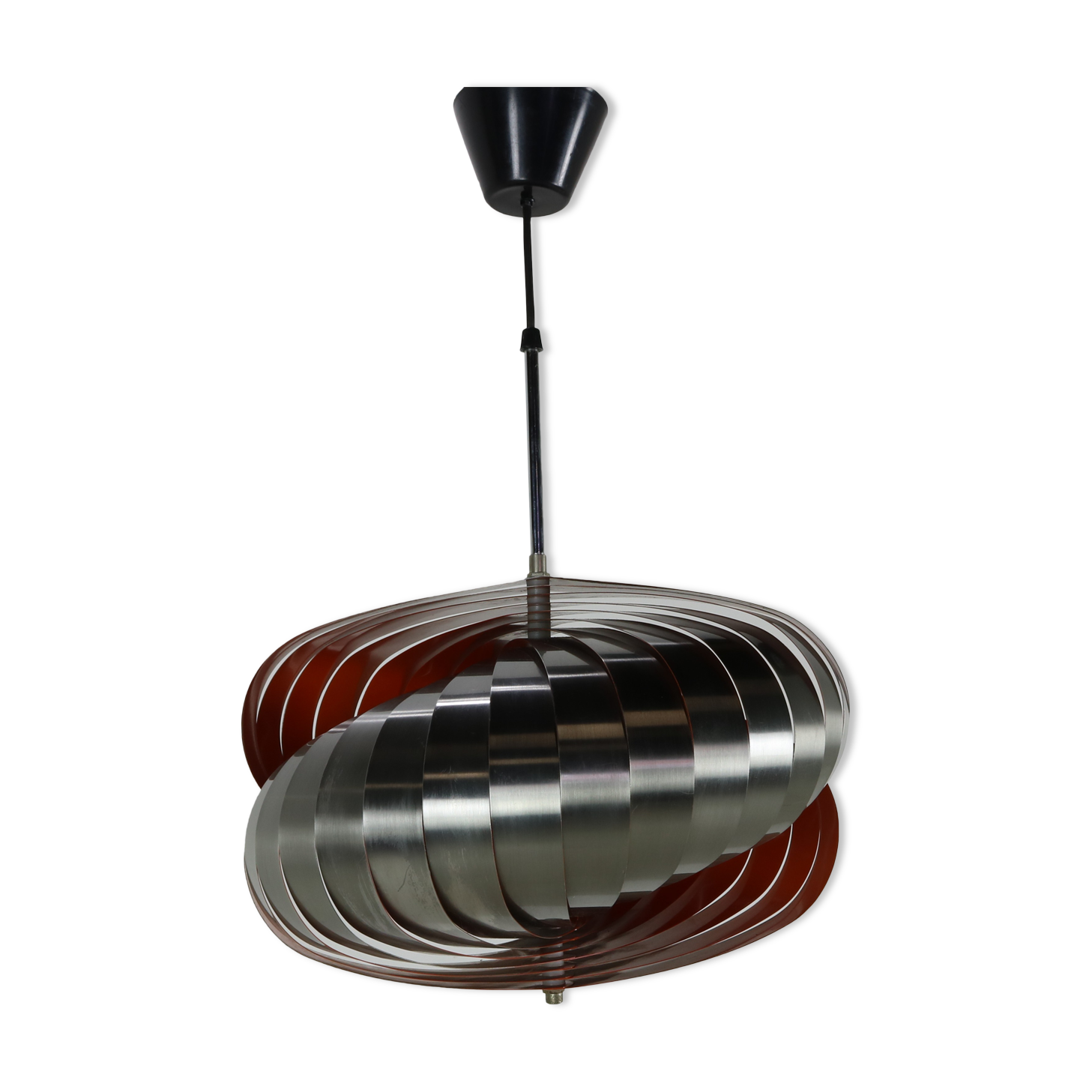 Lampe spirale suspendue seventies par Henri Mathieu pour Lyfa Denmark