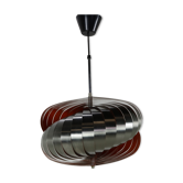 Lampe spirale suspendue seventies par Henri Mathieu pour Lyfa Denmark