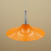Danish pendant lamp 1960s with orange metal shade