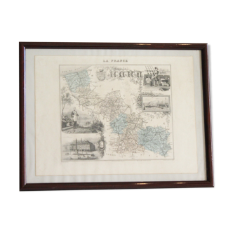 Old map of France framed