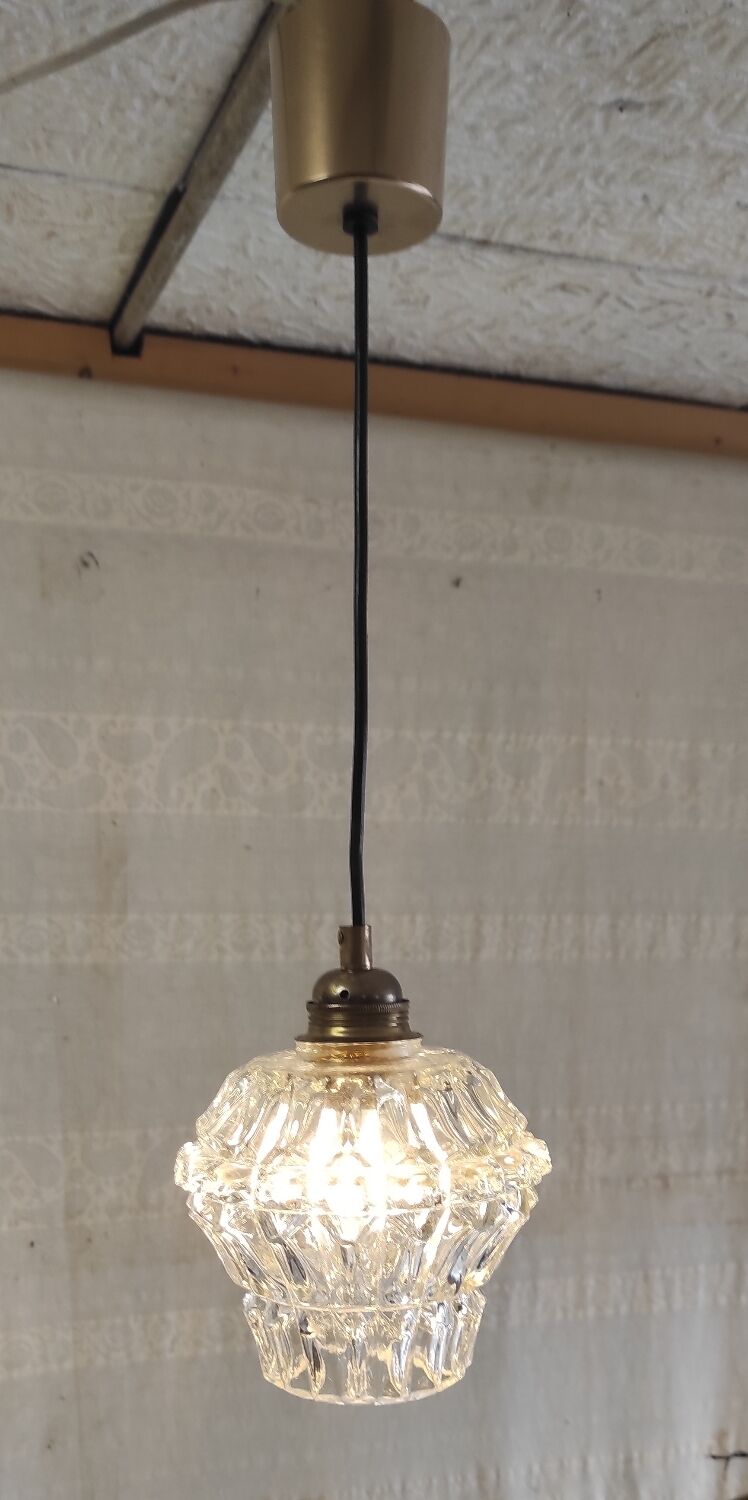 Portable globe lamp in antique glass - mid 20th century