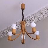 Danish variable height chandelier with 5 arms, 1970s